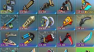 Pixel gun 3d using level 65 Melee weapons (2022)