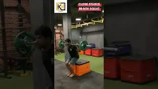 CLOSE STANCE BARBELL BOX SQUAT #k2box #k2boxbarbell #barbellworkout #k2boxsquat #squatvariations