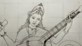 How To Draw Saraswati Mata Drawing✨ Basant panchami special drawing✨ 🔥