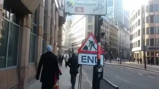 Walking from Aldgate East Station through Fenchurch street (London)