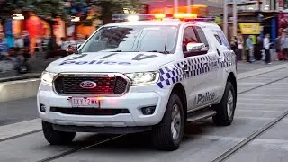 ⁴ᴷ VicPol Ford Ranger Divvy Van Responding Fast Through Bourke Street Mall 🚨
