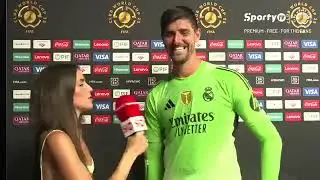 Thibaut #courtois with Sara Poraria on SportyTV after #realmadrid draw vs #alhilal #clubworldcup