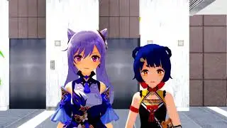 Zhongli and Childe stuck in an elevator