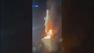 🔥🇮🇷 Manifestantes iran&iacute;es queman estatua de Qasem Soleimani