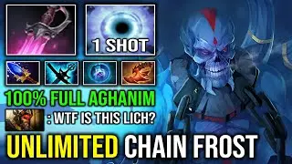 UNLIMITED CHAIN FROST 1 Shot Khanda 100% Full Aghanim Effect Unlimited Bounce Solo Mid Lich Dota 2