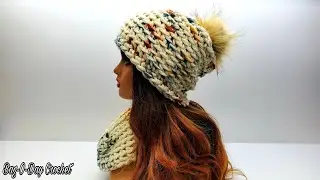 Crochet Easy Cowl and Slouchy Hat Set / Free Crochet Tutorial / Bag O Day Crochet Tutorial #678