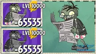 Plants vs Zombies 2 Newspaper Zombie Upgraded to Level 10000 PvZ2