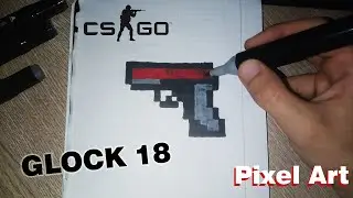 Handmade Pixel Art - How To Draw Pistol Glock 18 Pixel Art | Easy Pixel Art