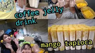 Hundred bottles of Mango tapioca and coffee jelly drink