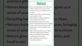 Essay on Nature #shorts #nature #youtubeshorts #environment #climate #learnenglish #english #viral