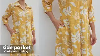 🪡Steps of Side Pocket in A Line kurti / How to Sew Side Pocket For Kurti