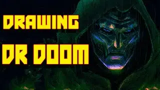 How To Draw Dr Doom  (Comic Book Style - Time Lapse)  Digital Painting