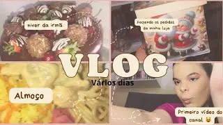 Meu primeiro vlog + fiz o almoço + minha irmã completou ano + muito pedidos na minha loja 