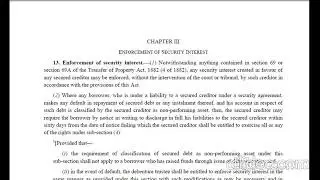 SARFAESI ACT ENFORCEMENT OF SECURITY INTEREST