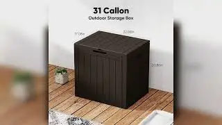NEWBULIG 31 Gallon Deck Box, Weatherproof Resin Lockable Outdoor Storage