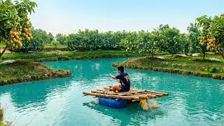 Solo Bamboo Raft Build from Scratch | ASMR Nature Sounds + River Float Test (4K)