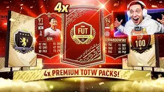OPENED 4x PREMIUM TOTW PACKS!!! 29-1 (1 DC) FUT CHAMPS REWARDS + RED PLAYER PICK PACKS! FIFA 20