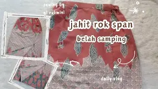 JAHIT ROK SPAN BELAH SAMPING #sewing #belajarjahit #tutorialmenjahit #jahitrokspan 
