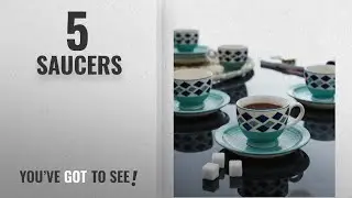 Top 10 Saucers [2018]: Sky Blue Handpainted Cup & Saucer