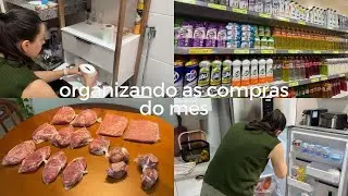 Compras do m&ecirc;s, organizando tudo nos arm&aacute;rios e na geladeira, fracionando as carnes, rotina simples