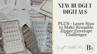 AMAZING NEW BUDGET DIGITALS - PLUS TUTORIAL - HOW TO MAKE REUSABLE ZIPPER ENVELOPE CHALLENGES