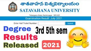 Degree Results 3rd & 5th sem Results || Satavahana University Result Released 2021 || #examresults