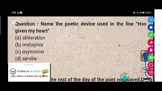 Name the poetic device used in the line 