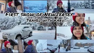 First Snow of New Jersey☃️🇺🇸 #karuna #travelvlogger #snow #snowfall #newjersey #vlogger #vlogs 