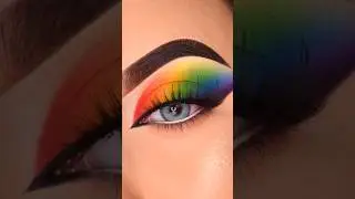 I Tried A Rainbow 🌈 Eye Makeup Tutorial #makeup #makeuptutorial #eyemakeup #shorts #youtubeshorts