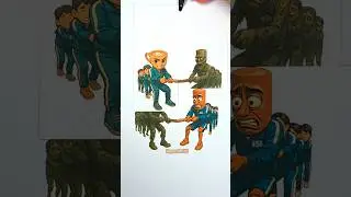 Ballerina Cappucina X Tung Sahur Squid Game VS Zombie Paper Transform Craft #italianbrainrot