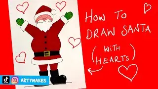 Arty Makes - Draw Along Santa Using Hearts 🎅