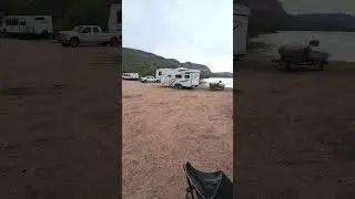 camping at Apache Lake, AZ #80smusic #lonepeakoverland #naturnest #pullkitchen #djiosmopocket3