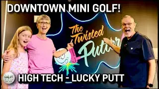 Downtown HIGH TECH Mini Golf ⛳️ Can Hannah make it 3 straight WINS? #minigolf