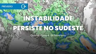 Instabilidade persiste no Sudeste com risco de temporais | Previs&atilde;o 04/02/2026