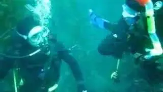 Catalina SCUBA Diving, Derek proves his manhood. Wes watches