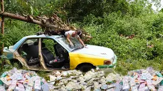 Poor Girl Picks Up Scrap | Girl Finds Large Sum Of Money in Abandoned Antique Car Under Tree