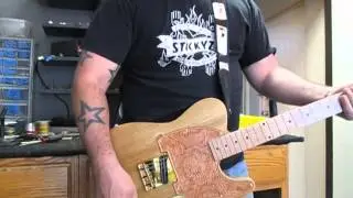 Mike Gee Kustoms Pine Barncaster Esquier Built w/ Telecaster Parts and a Leather Pickguard