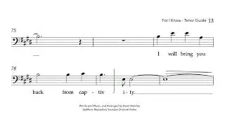 For I Know | Tenor Guide | Arranged by Kevin Memley