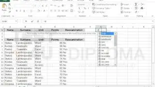 Use the DCOUNT function to display the number of students that achieved a high score in the exams