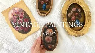 How To Paint Vintage Style Oil Paintings | Easy Painting Tutorial | Flowers In A Vase