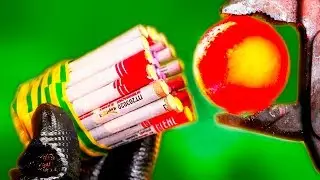 GLOWING 1000 DEGREE METAL BALL VS FIRECRACKERS