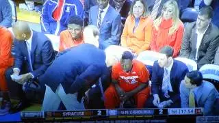 Syracuse @ UNC Jim Boeheim chewing out some ass!!!