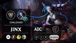 Jinx ADC vs Lucian - KR Challenger Patch 9.18