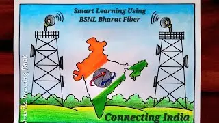 Smart Learning Using BSNL Bharat Fiber Drawing /Smart Learning Using BSNL Bharat poster / Painting