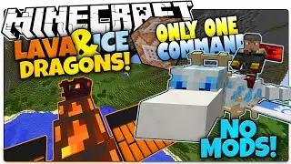Minecraft | LAVA & ICE DRAGON PETS | No Mods | Only One Command (Minecraft Vanilla Mod)