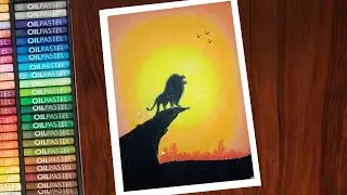 THE LION KING | Oil Pastel Drawing for Beginners | Step by Step | Art O'Clock