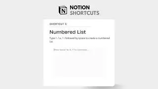 Notion Shortcuts 101