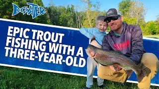 We Took a Three Year Old Kid Fishing for trout at Castalia Fish Hatchery