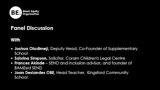 Panel Discussion - The State of Black Education &ndash; a power analysis for equity and change report