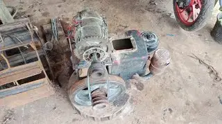 dinamo bekas genset di rakit menggunakan mesin diesel